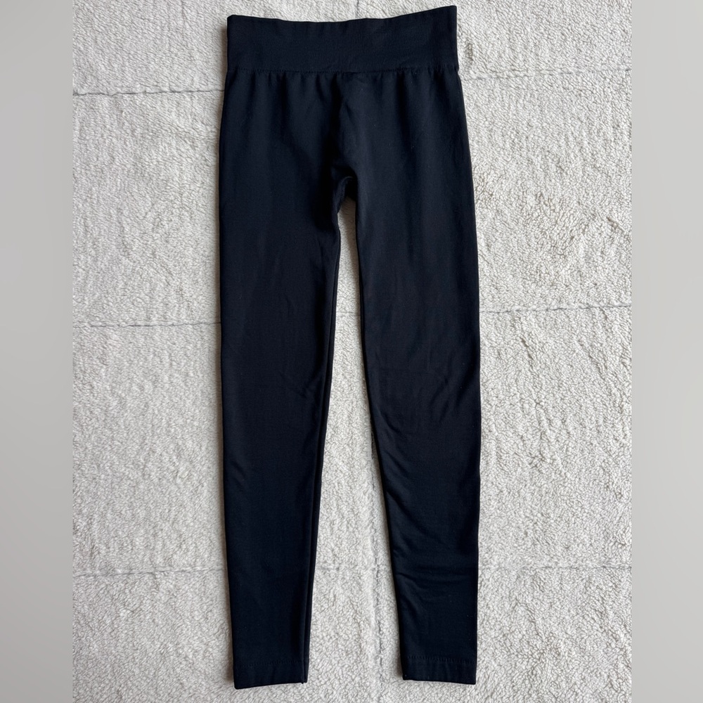 High Waisted Fleece Lined Black Leggings